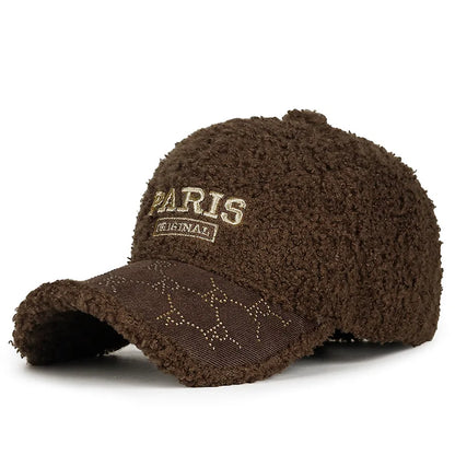 Korean Fleece Curved Brim Baseball Cap
