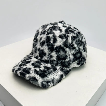 Check Leopard Print Baseball Cap