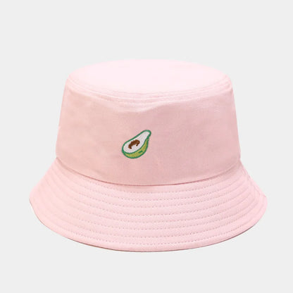 Cartoon Fruit Embroidered Cotton Bucket Hat