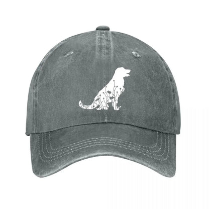 Vintage Washed Cotton Dog Pattern Baseball Cap