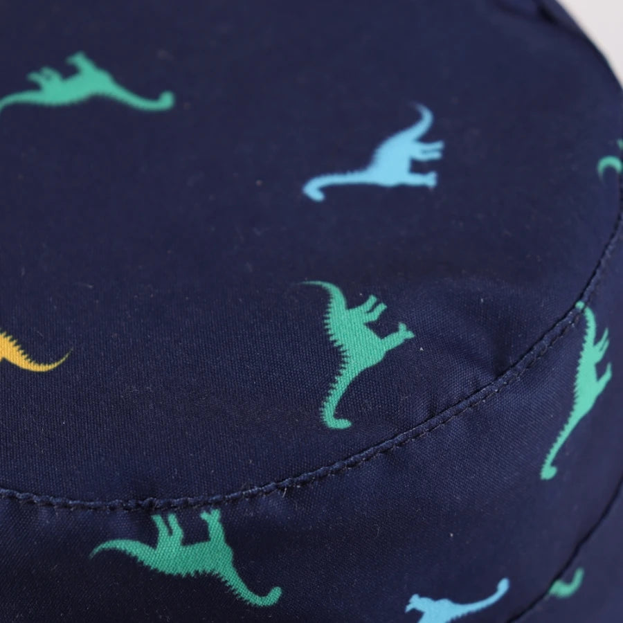 Kids Dinosaur Wide Brim Cotton Sun Bucket Hat