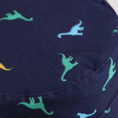 Kids Dinosaur Wide Brim Cotton Sun Bucket Hat