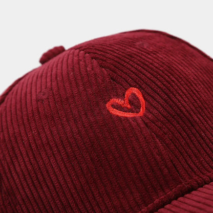 Little Love Corduroy Embroidered Baseball Cap