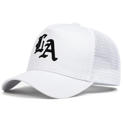 Unisex LA Letter Embroidery Baseball Net Caps