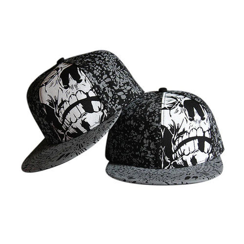 Graffiti Print Flat Brim Hip Hop Cap