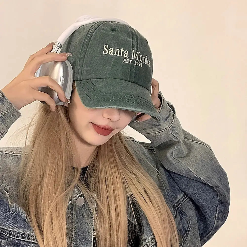 Face Slimming Letter Embroidered Baseball Cap