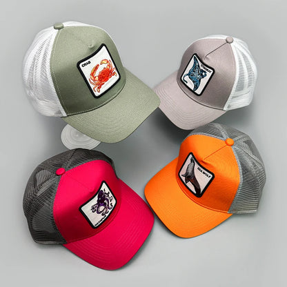 Niche Color Block Marine Animals Baseball Cap