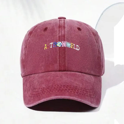Astro Style Embroidery Vintage Cotton Baseball Cap