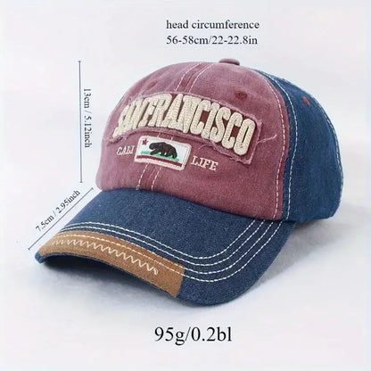 Trendy Distressed Cotton Embroidered Adjustable Baseball Cap