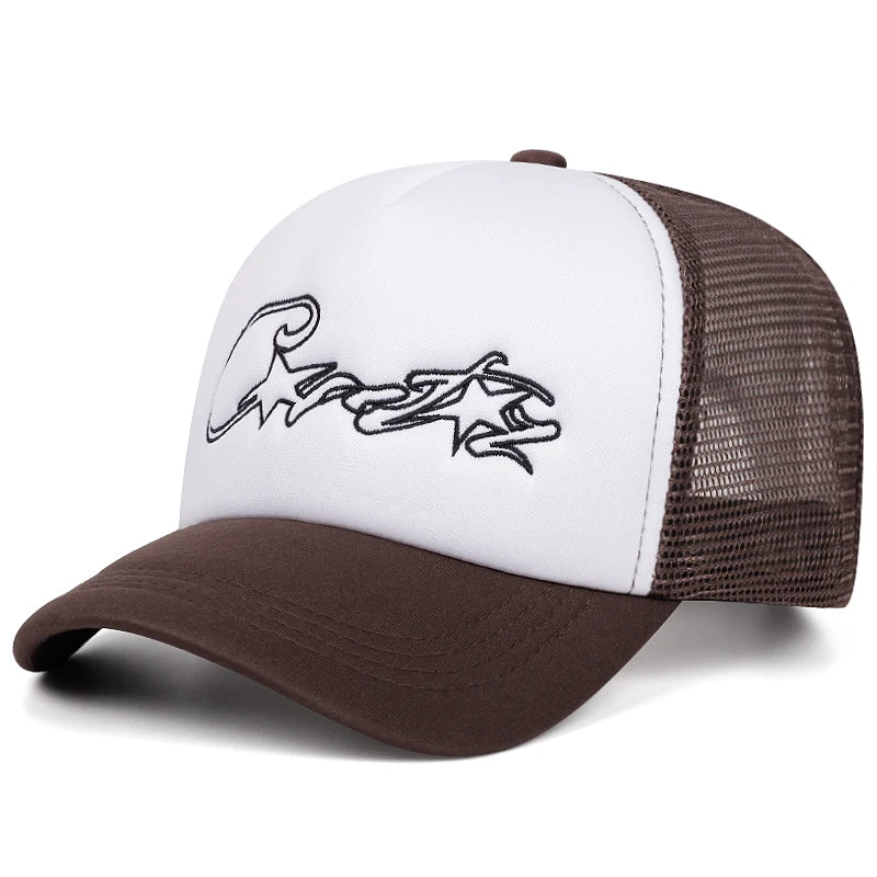 C Star Embroidered Mesh Baseball Hat