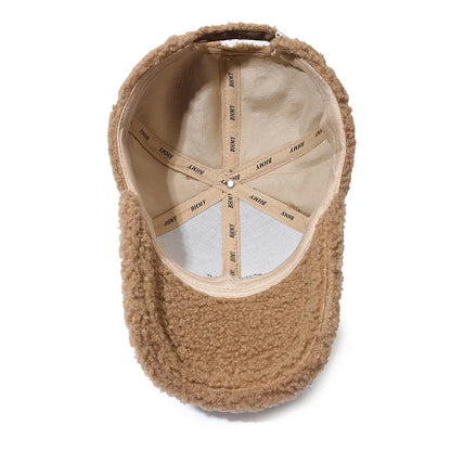 Trendy Lambswool Windproof Women Baseball Cap