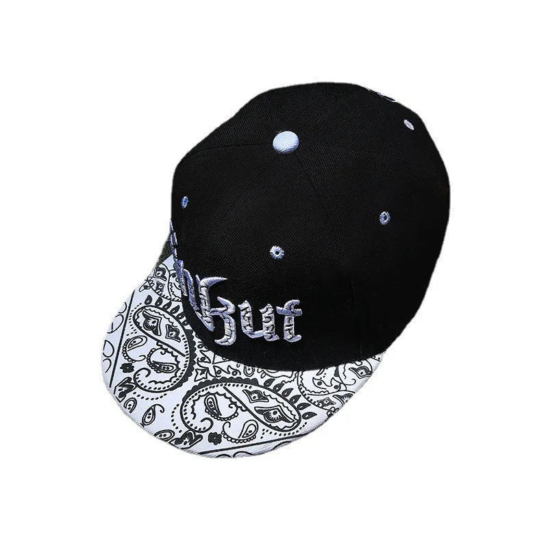 Unisex Korean Letter Flat Brim Cap