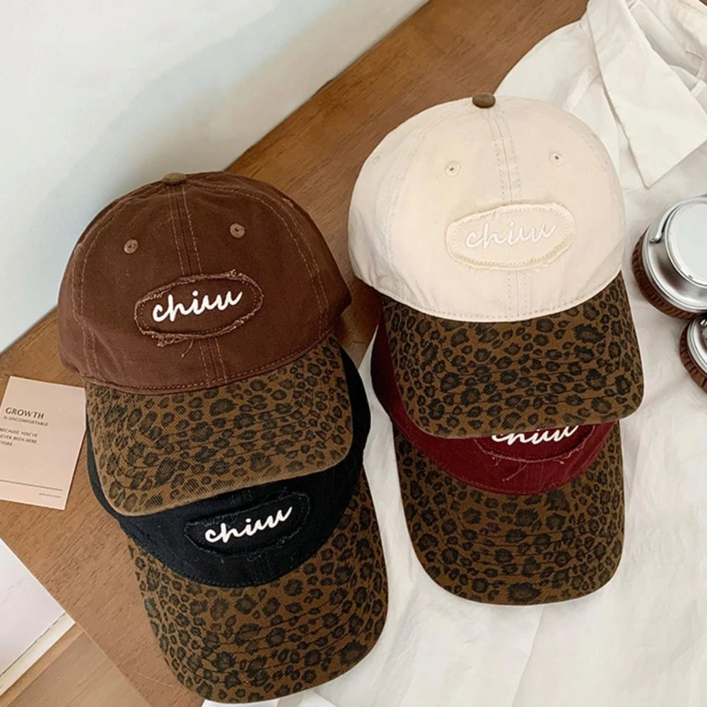 Leopard Embroidered Cotton Y2K Baseball Cap