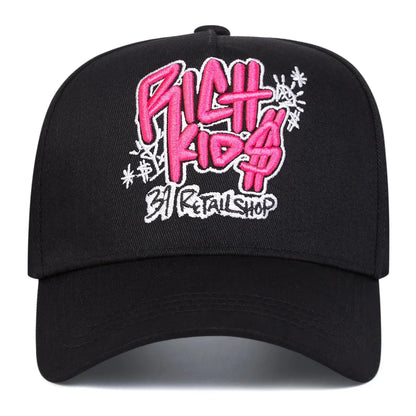 Unisex Rich Kios Letter Embroidered Casual Baseball Cap