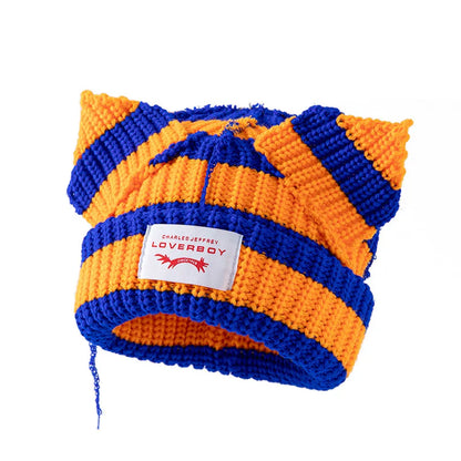 Y2K Cute Ear Warm Knit Bucket Hat