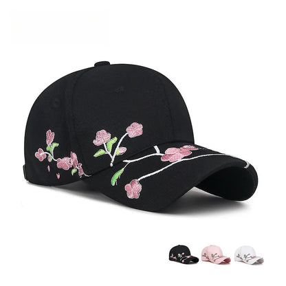 Women’s Floral Embroidery Adjustable Baseball Cap