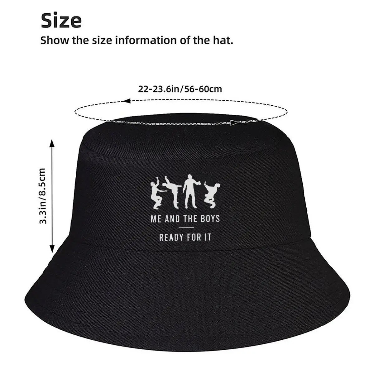 Me And The Boys Distressed Text Winter Bucket Hat