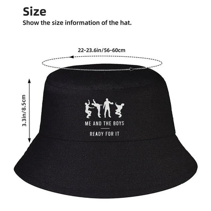 Me And The Boys Distressed Text Winter Bucket Hat