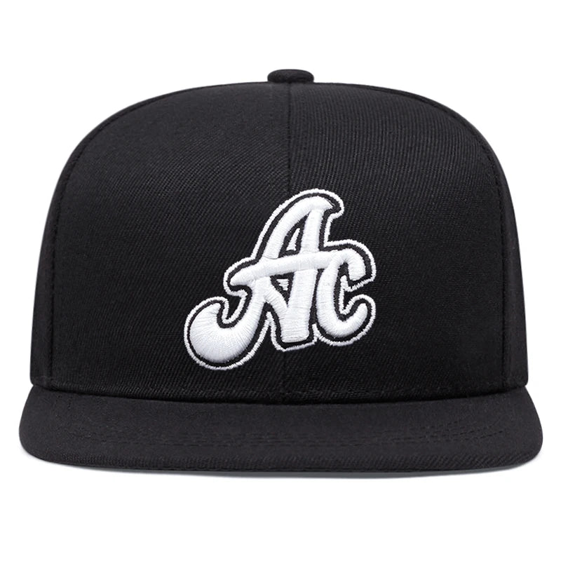 AC Side Spaut Embroidery Flat Brim Hip Hop Cap Unisex