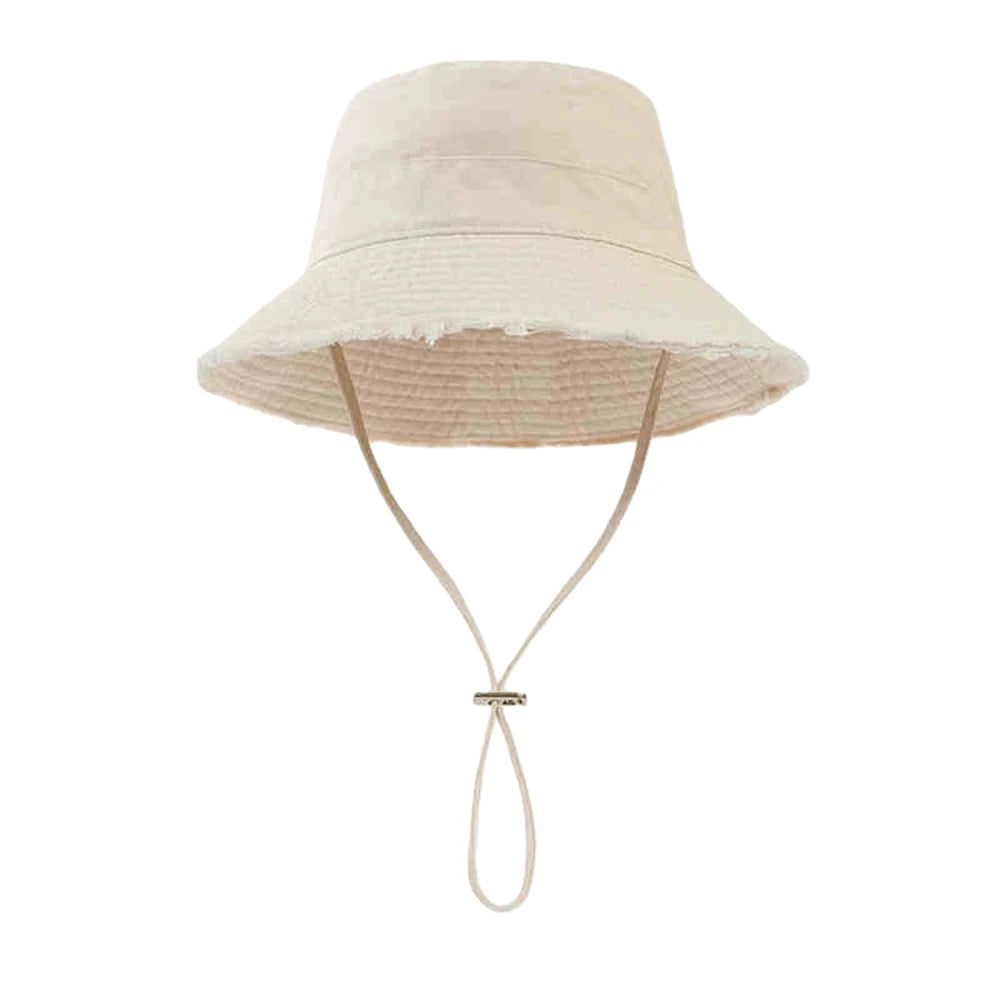 Korean Khaki Large-Brimmed Summer Bucket Hat Outdoor Sunshade