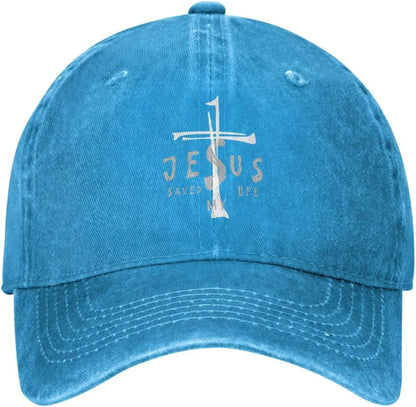 Jesus Saved My Life Cross Christian Baseball Cap