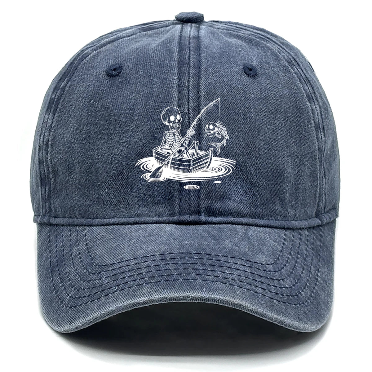 Fishing Skulls Washed Cotton Snapback Caps