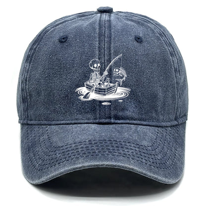 Fishing Skulls Washed Cotton Snapback Caps