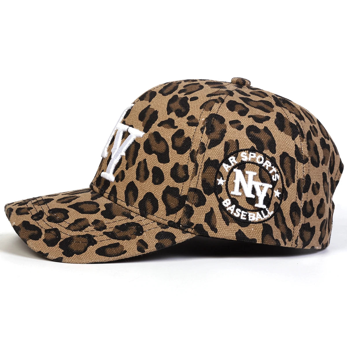 Unisex Leopard Print Letter Embroidered Baseball Cap