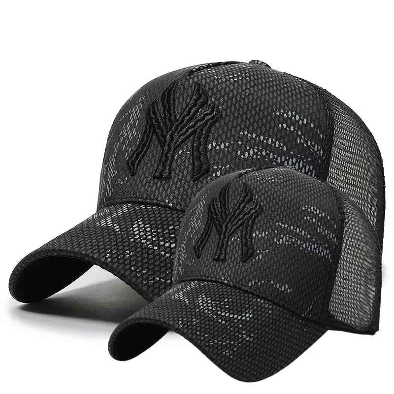 Korean Letter Breathable Mesh Duckbill Baseball Cap
