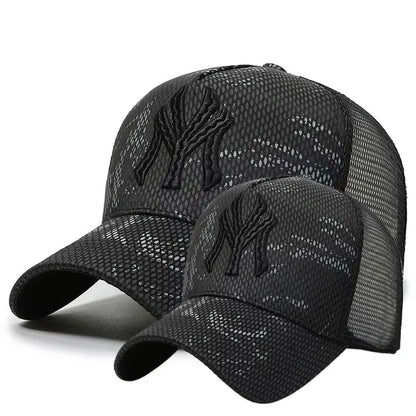 Korean Letter Breathable Mesh Duckbill Baseball Cap