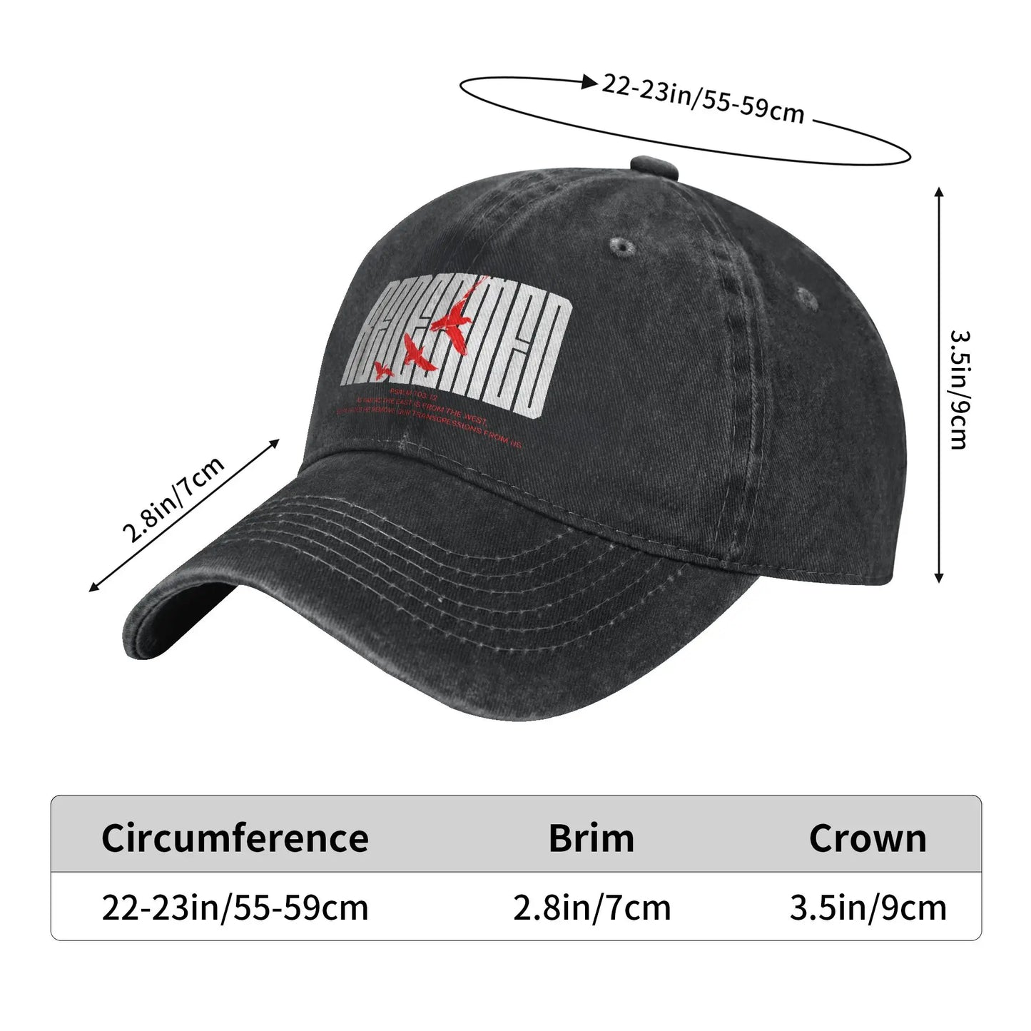 Redeemed Christian Distressed Denim Washed Baseball Cap