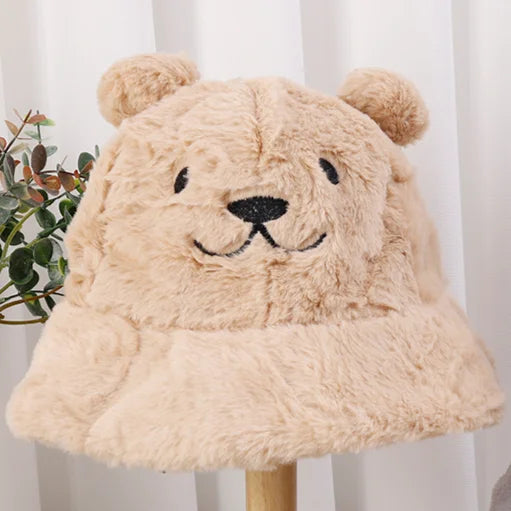 Cute Bear Plush Winter Bucket Hat
