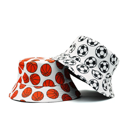 Double Sided Cartoon Sports Ball Bucket Hat
