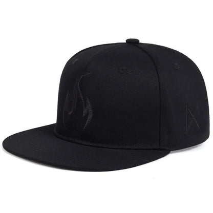 Unisex Flame Embroidery Hip-hop Hat
