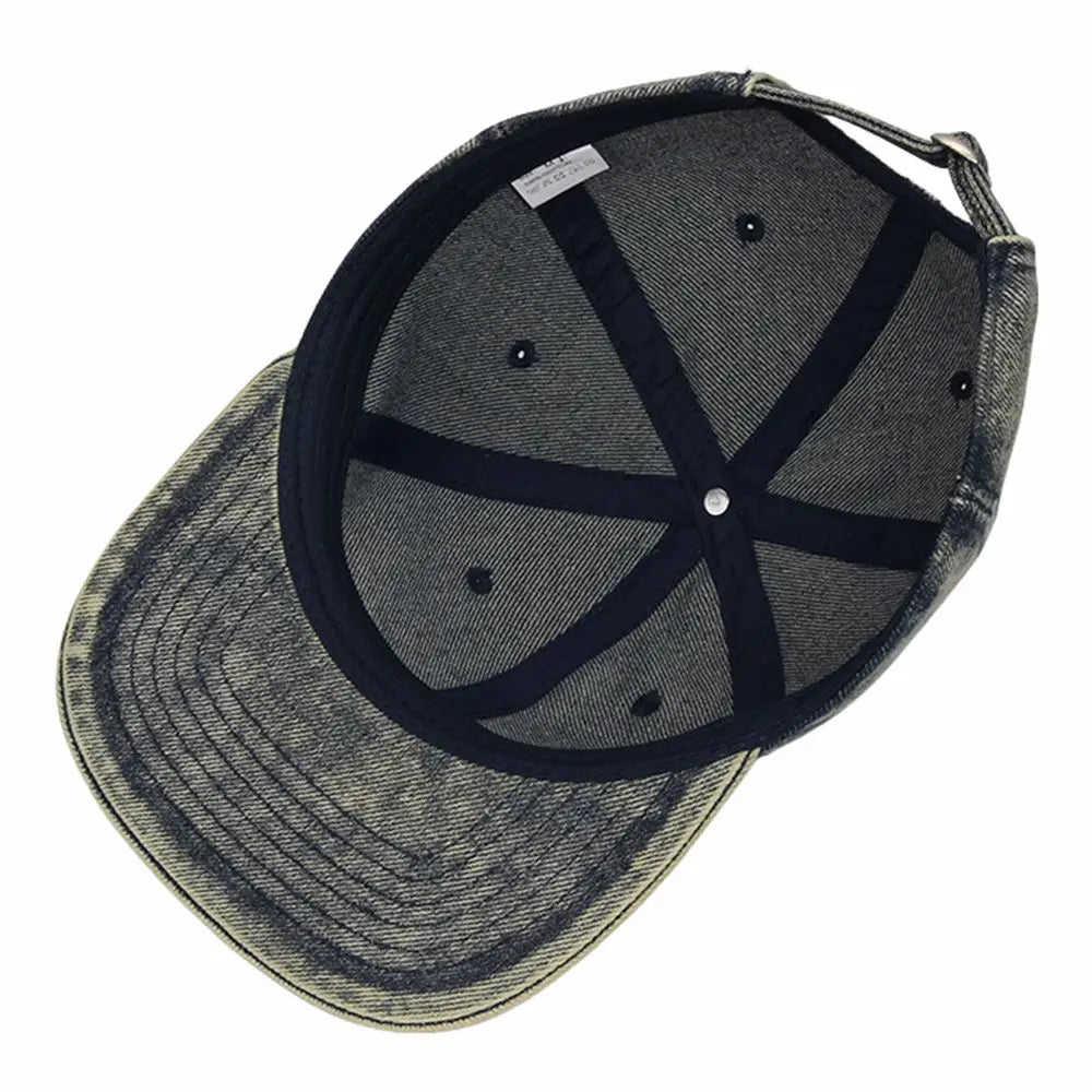 Vintage Wash Oversize Denim Snapback Cap