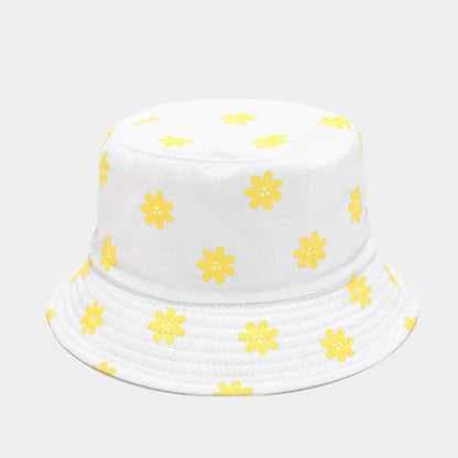 Korean Flower Printed Double Sided Bucket Hat