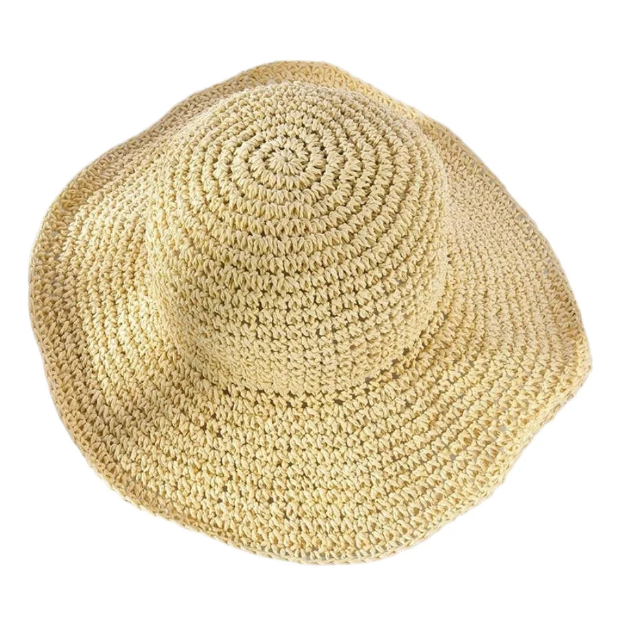 Japanese Korean Straw Woven Summer Bucket Hat