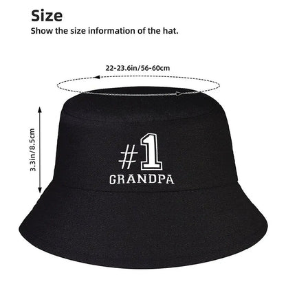 Number One Grandpa Text Winter Style Bucket Hat