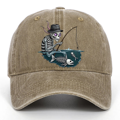 Skull Print Baseball Cap
