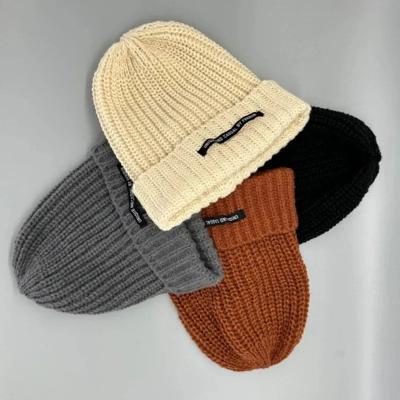 Solid Color Cute Knit Winter Bucket Hat