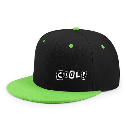 English Print Korean Hip Hop Flat Brim Baseball Hat