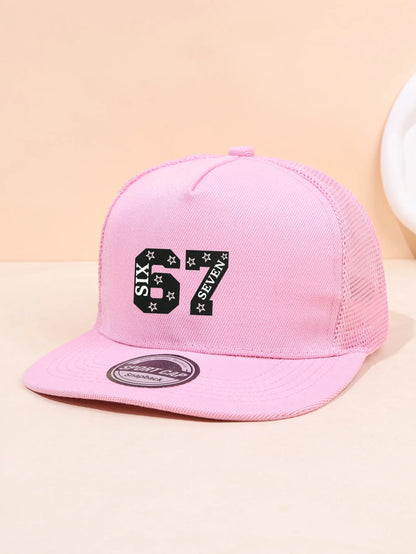 67 Star Embroidered Mesh Snapback Cap