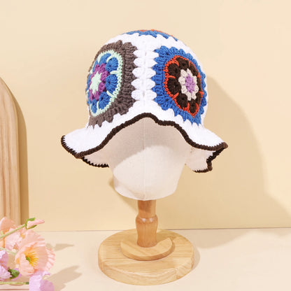 Hand Woven Colorful Flower Bucket Hat