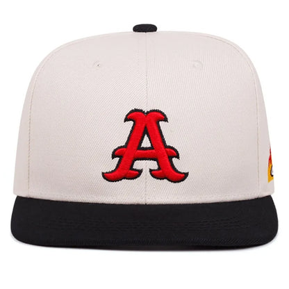 A Letter Embroidered Flat Brim Baseball Hat