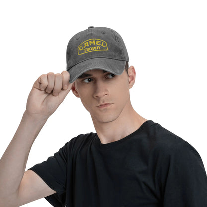 Camel Trophy Distressed Denim Baseball Cap