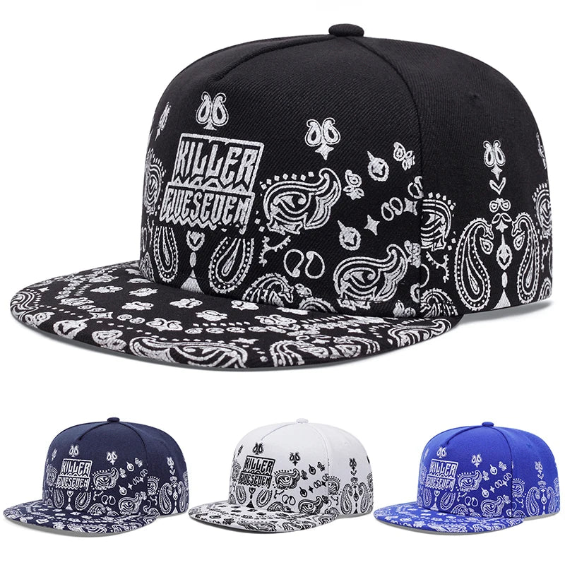 West Coast Cashew Flower Flat Edge Baseball Cap