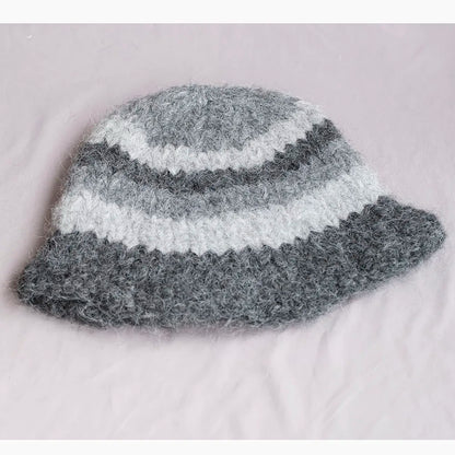 Korean Crochet Flower Winter Bucket Hat