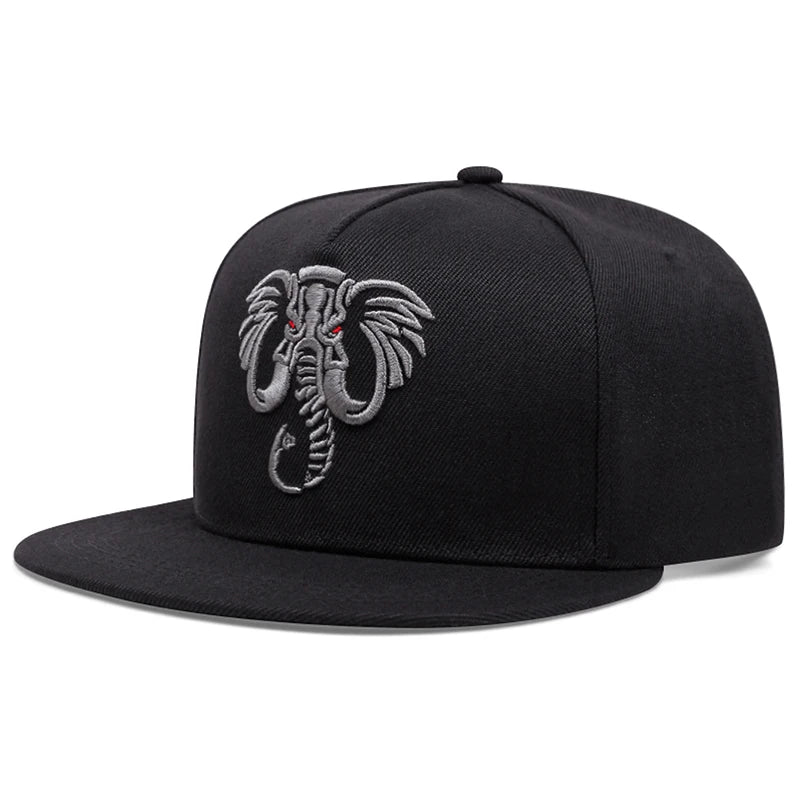 Creative Animal Embroidery Flat Edge Snapback Cap