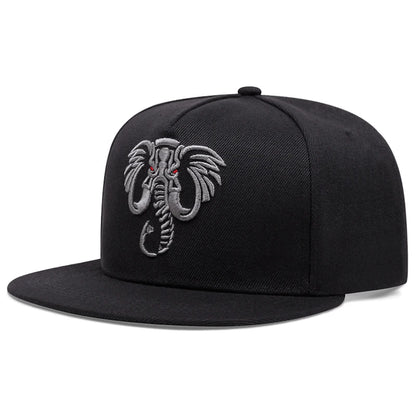 Creative Animal Embroidery Flat Edge Snapback Cap