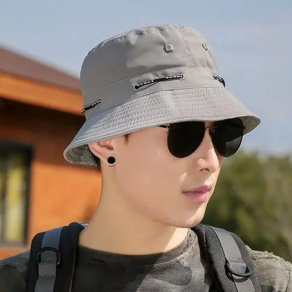 Stringed Sun Protection Bucket Hat
